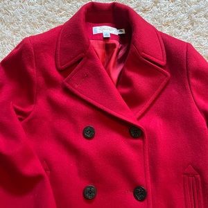 Talbots Red Pea Coat